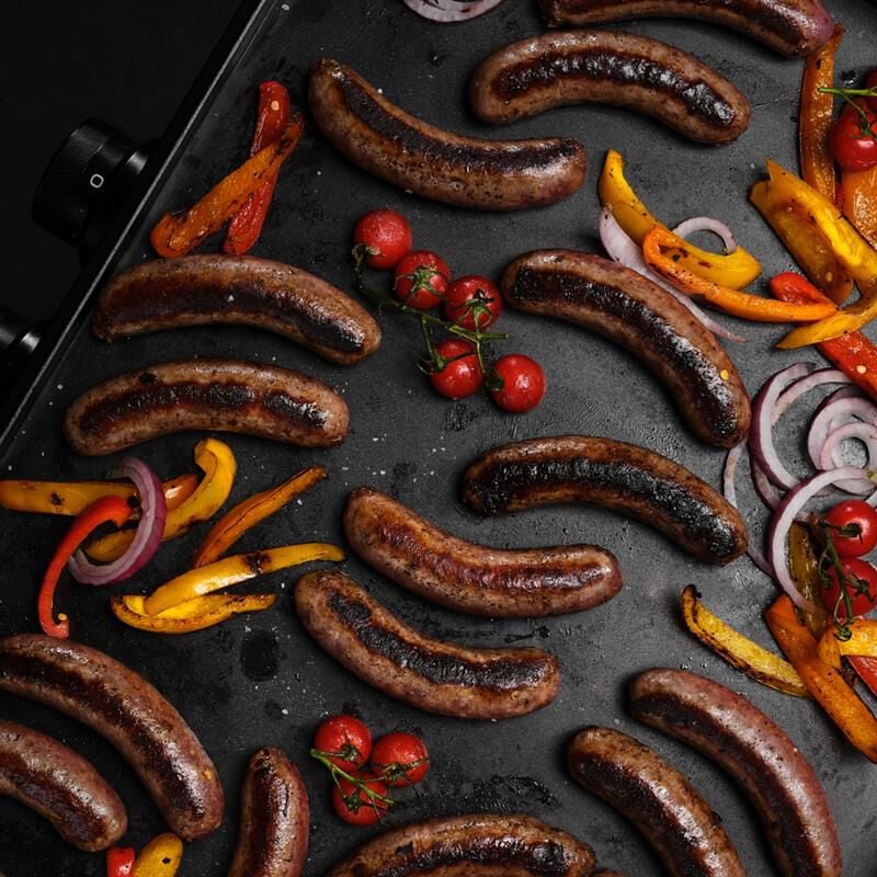 Brats on a griddle